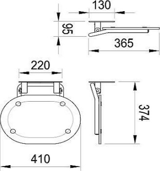 Универсальное сиденье для душа Ravak Chrome прозрачный/белый B8F0000028