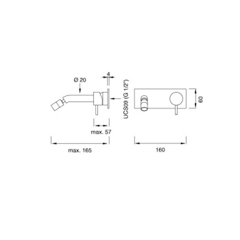 Смеситель для ванны CЕА Design Milo360 MIL 09 L с гибким изливом сталь