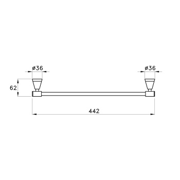 Полотенцедержатель настенный Stella 130 40 см 602/40 хром CT 10001 CR00