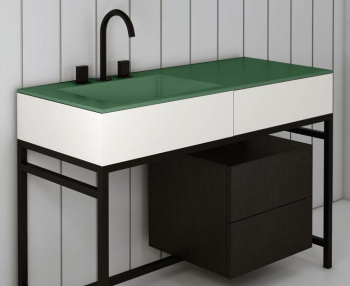 Раковина встраиваемая Cielo Milano MILA MU 120 см зеленый