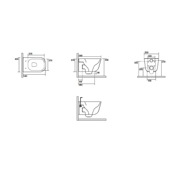 Унитаз подвесной Kerasan Tribeca 55 511488 Bruno matt
