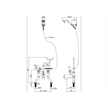 Держатель для душа Burlington V18 хром