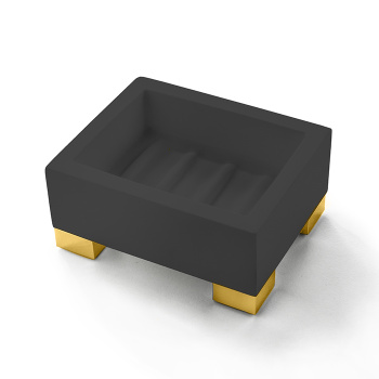 3SC Bemood White Мыльница настольная, цвет: черный/золото BEMDN01AGD