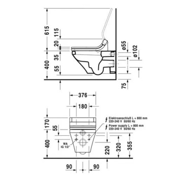 Подвесной унитаз Duravit DuraStyle 2537590000