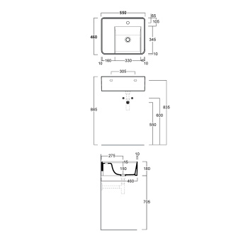 Раковина подвесная Simas Ratio RA55 MENTA 55 см зеленый
