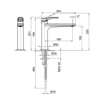 Смеситель для раковины Fantini Al/23 26 02 B003WF хром