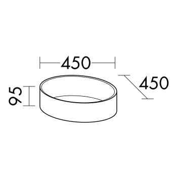 Burgbad Crono Раковина 45 см, без отв., накладная, круглая, цвет: белый MBA0031 C0001*0