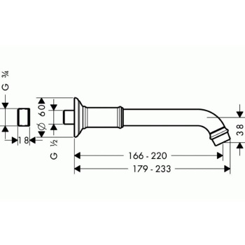 Axor Montreux, Излив на ванну, цвет: хром 16541000