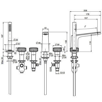 Смеситель для раковины Fima Carlo Frattini Collettivit F4921CR электронный, 12 алкалиновых батареек АА+, хром