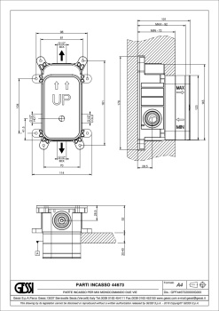 Скрытая часть смесителя Gessi 44673.031 Chrome