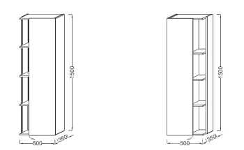 Шкаф-пенал Jacob Delafon Terrace 50 EB1179G-274, Черный Лак
