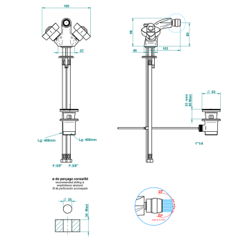 Смеситель для биде THG Petale De Cristal Bleu U6B-A02-3202 хром