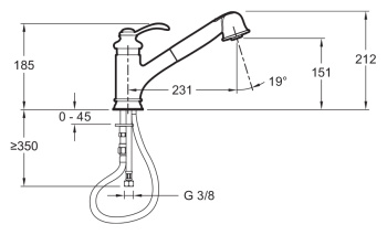 Смеситель для раковины Jacob Delafon Fairfax E76091-CP хром