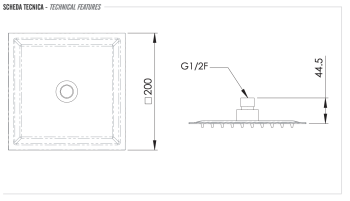 Верхний душ Daniel A579CM20