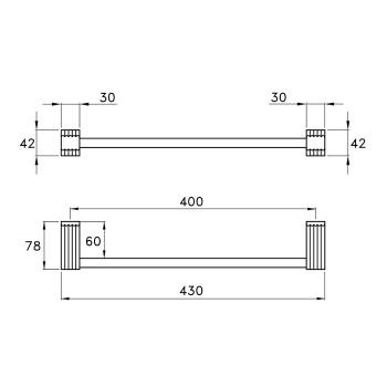 Полотенцедержатель настенный Stella Casanova 40 см 602/40 хром CS 10001 CR00
