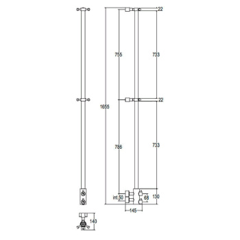 Полотенцесушитель водяной Margaroli Acrobaleno 416LCR 165.5x5 хром