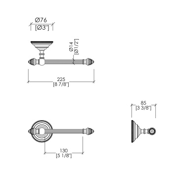 Держатель для туалетной бумаги Devon&Devon Diamond 225 мм светлое золото WHD511OT