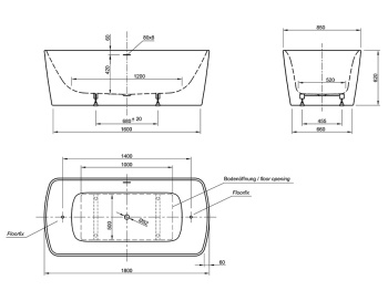 Акриловая ванна KNIEF 180x85 0100-279