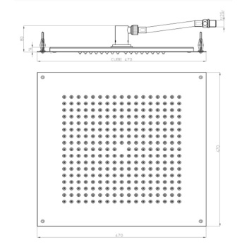 BOSSINI DREAM-CUBE  Верхний душ 470 x 470 мм, цвет: черный матовый H38459.073