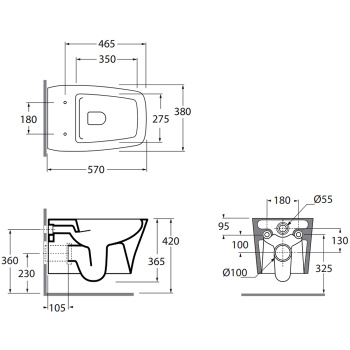 Унитаз подвесной Azzurra Hera HEVKSPE00000BI с крепежом, белый