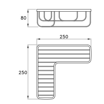 Подвесная полочка-решетка угловая Stella Lucilla 1003 хром LL 10032 CR00