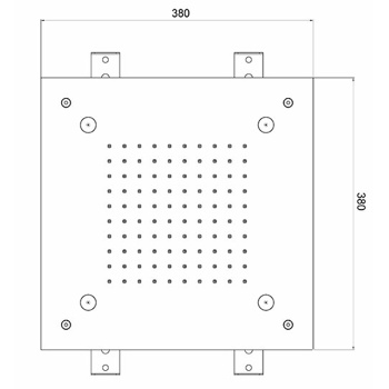 Душевая лейка потолочная Almar 380х380, 2 режима, нерж. сталь, E044217.MS