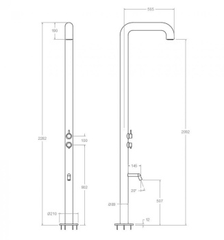 Уличный душ Ramonsoler с краном для ног нержавеющая сталь COLEX2