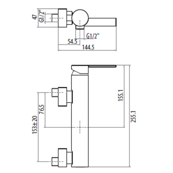 Смеситель для ванны однорычажный выпуск снизу. Gattoni Color, хром 8025/80CO