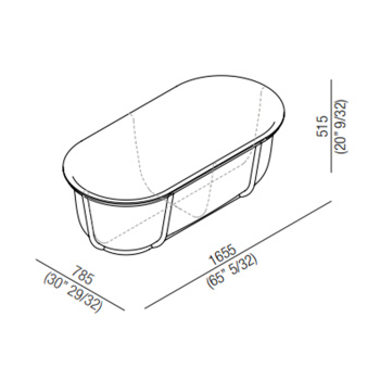 Ванна из искусственного камня Agape Cuna 165.5x78.5 AVAS1079ZE