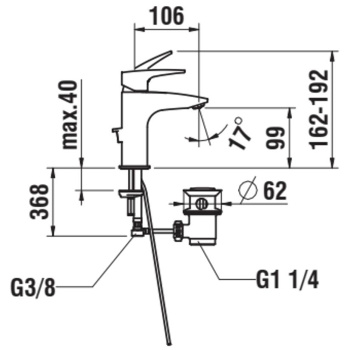 Смеситель для раковины Laufen Laurin HF500701100000 хром