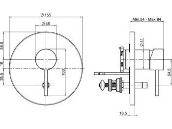 Внешняя часть смесителя для душа Fima Carlo Frattini SPILLO UP F3039X2CR