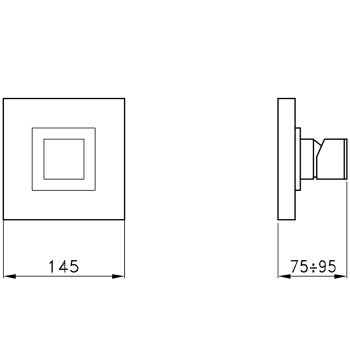 Внешняя часть встраиваемого смесителя для душа Stella Bamboo Quadro 3292MC, хром BQ 01410 CR00