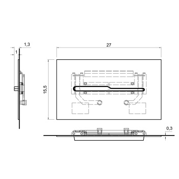 Клавиша смыва двойная Antonio Lupi Onda для инсталляций Geberit UP320, Unica, Unica+, Sigma8, сатинированная сталь А0002407693