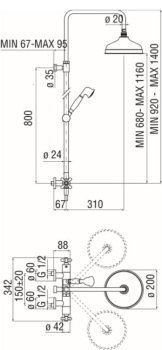 Душевая система Nobili Grazia GRC0030/50BR бронза
