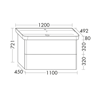 Тумба под раковину Burgbad Iveo SFEN120F2834G0161C0001*1