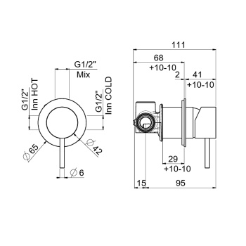 Внешняя часть смесителя для раковины Carimali Iltondo 0-ITD4704EST-CR хром