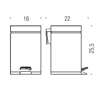 Ведро для мусора Colombo Black&White 3л с крышкой и педалью, чёрный матовый B9210.NM