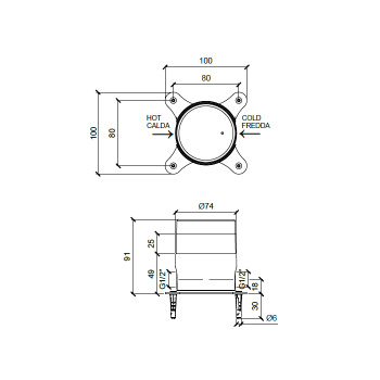 Внутренняя часть напольного смесителя для раковины Almar, E134012