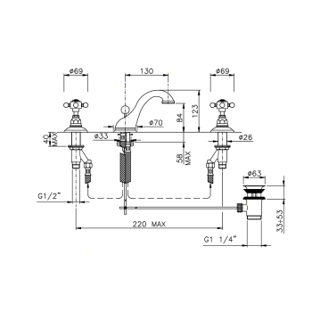 Смеситель для раковины Nicolazzi Forest 1408CR79 хром
