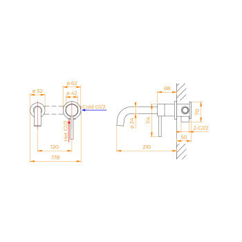 Смеситель встраиваемый с изливом RGW Shower Panels SP-47 51140547-00