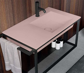 Раковина подвесная Cielo Era ERLA80DX CP 80 см правая розовый