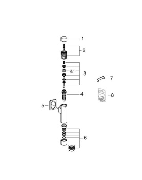 Смывное устройство под давлением для унитаза GROHE Rondo 37349000