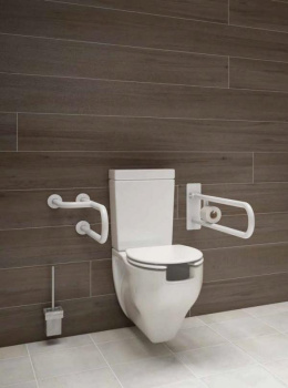 Поручень полукруглый для людей с ограниченными возможностями 600 мм белый Nofer 15051.60.W