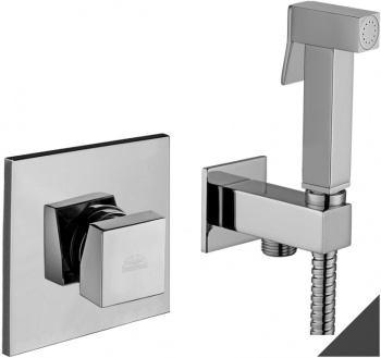 Смеситель с гигиеническим душем Paffoni Tweet Round KITDUP112NO (с внутренней частью)