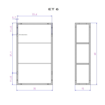 Шкафчик открытый Decor Walther ET 6 35x15x80 стекло сатинированное, хром 702700