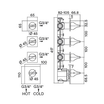 Смеситель для душа Bossini Apice Z035205.045
