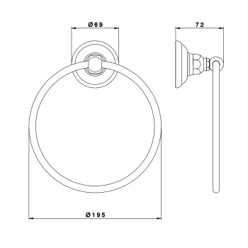 Полотенцедержатель кольцо Nicolazzi Accessori polished nickel 1485NL