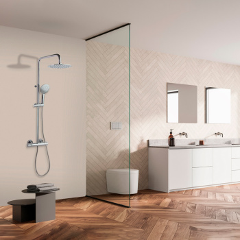 Душевая система Ramonsoler Termotech термостатическая без излива с регулировкой высоты 965402RP230