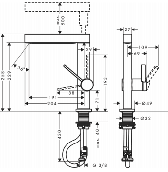 Смеситель для раковины Hansgrohe Finoris 76063700 белый