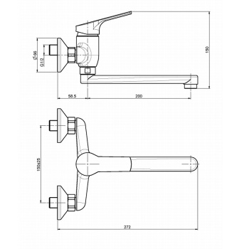 Смеситель для кухни Fima Carlo Frattini Kitchen настенный монтаж, вращающийся излив, хром F3766CR